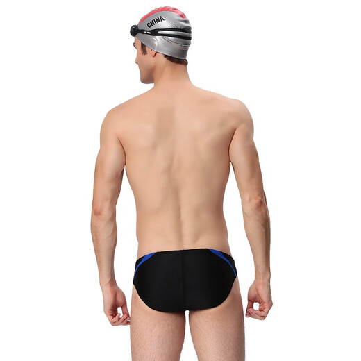 英发（YINGFA）泳裤男士专业三角竞赛训练游泳裤成人儿童比赛泳裤 蓝黄 2XL(腰围76-82厘米)