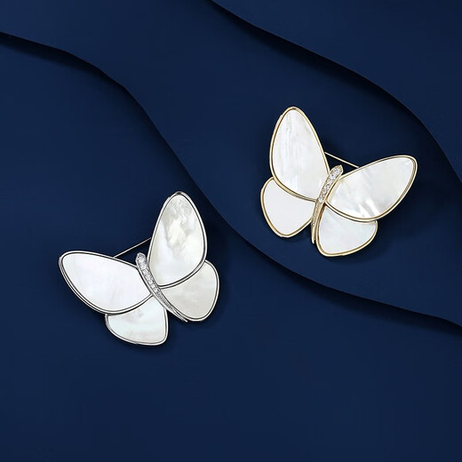 Marco Bizzarri high-end brand brooch, butterfly brooch, high-end women's exquisite corsage, suit anti-exposure pin accessories, Valentine's Day gift for girlfriend, wife's birthday gift A