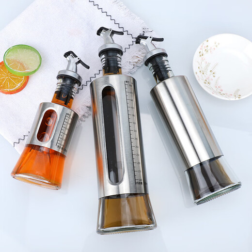 Hühnchen Bao Großhandel essbare Ölflasche Gewürzflasche Sesam Öl Sojas Sauce Essig leerer Flasche Press Typ Oil Topf Glasöl Flasche Hersteller 200 ml Scale Andere