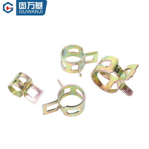 固万基弹性卡箍钢带型环箍弹簧钢卡管夹手捏喉箍水管油管箍锰钢卡子Q673 彩锌 Φ17x10x1[20只]