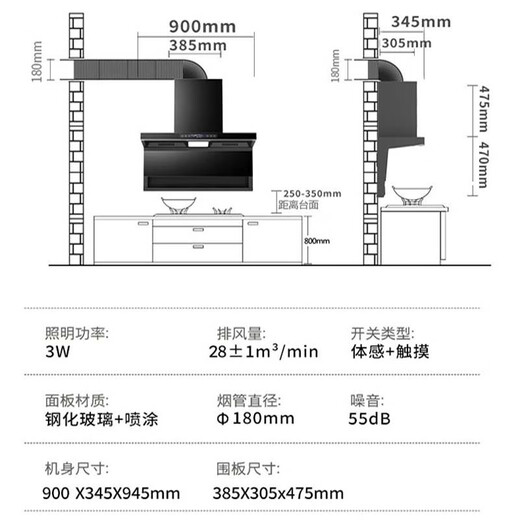 好太太喜万年抽油烟机顶侧双吸式壁挂式大吸力家用变频烟机28立方米/min脱排式厨房油烟机一级能效自动清洗体感 防倒灌6档变频电机+28立方米变频烟机 上门安装+瓶装液化气