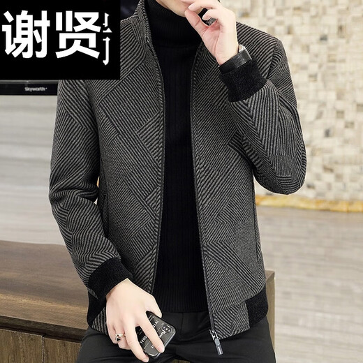 
Xie Xian jacket men's wool coat short wool jacket trendy middle-aged wool casual men's clothing 20936-836 khaki green 175 (115-130Jin[Jin equals 0.5 kg])