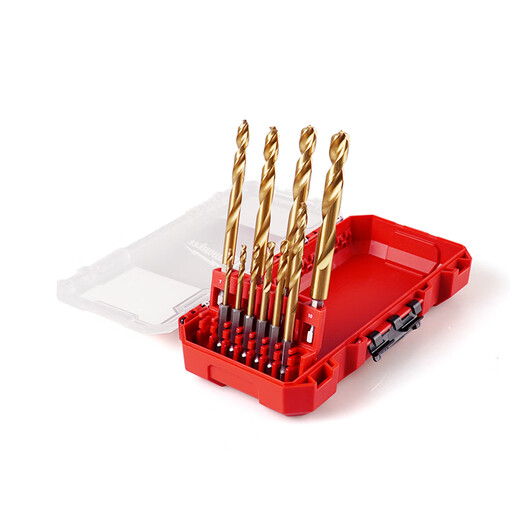
Milwaukee Milwaukee imported titanium plated twist diamond set high-strength twist drill bit stainless steel special 48-89-4859 (10-piece set)