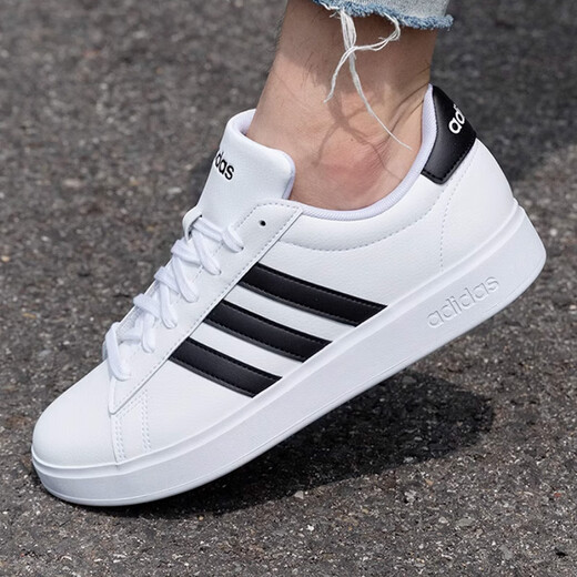 Adidas official website men's shoes new trendy classic low top sneakers wear-resistant breathable casual white shoes wear-resistant skateboard shoes 9195-white leather 42