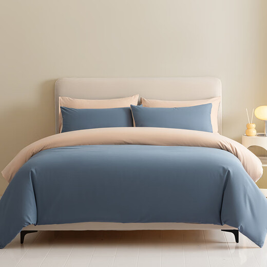 HAILAN HOME (HLA) Coton givré Classe quatre pièces Classe A 60 pièces Xinjiang Long-Low Coton Pure Coton Porcot Coton Hiver Capinette Home Feuille de litière Dark Blue + Milk Coffee Color [Boîte-cadeau Emballage] Ensemble de quatre pièces, Couperon 220 * 240 Fiche de literie 245 * 265