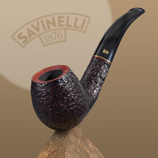 沙芬（SAVINELLI）意大利进口手工烟斗石楠木咖啡烟嘴老式实木过滤烟斗男士高档礼物 【677型 大号弯斗 】入门首选