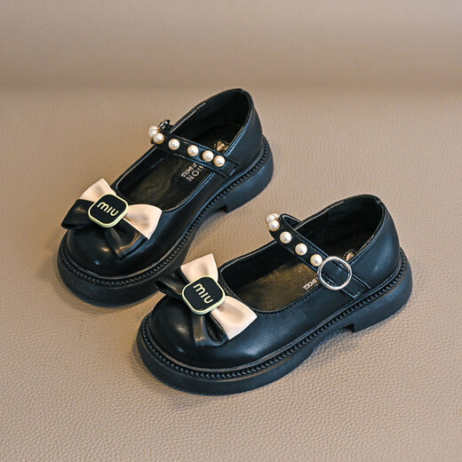 Girls' shoes, small leather shoes, spring and autumn new children's princess shoes, girls' soft-soled casual shoes, primary school performance shoes xd-806 beige 33/inner length 20.5cm