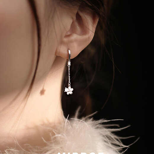 Ruilita Silver Earrings Earrings Women's Flower Tassel Anti-falling Earrings New Fashion Versatile Light Luxurious High-end Earrings A Pair of Flower Tassel Earrings