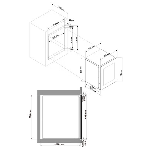 Faseeny home fully embedded wine cabinet constant temperature wine cabinet built-in wine storage and preservation cabinet seamless built-in wine cabinet wine storage cabinet refrigerated cabinet 696 high electric door opening frequency conversion/heat-free 36 bottles