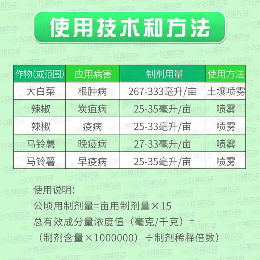 Fushuaide Japanese fluazimide Chinese cabbage clubroot pepper anthracnose potato late and early blight fungicide 200ml