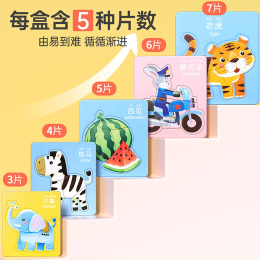 奕思瑞儿童磁力拼图1-3-6岁幼儿园2岁宝宝早教益智玩具男孩女孩生日礼物 【可爱动物】10张图案