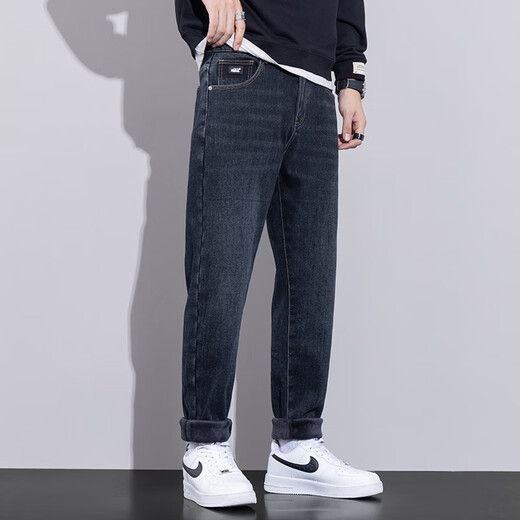 Specht Jeans Herren 2025 Sommer Thin Style Fashion Lose konisch gerader Harun Long Hosen 729 Blaugrau 28