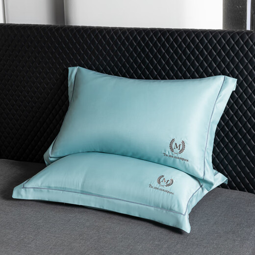 Yalu washed ice silk pillow, five-star hotel cervical pillow for adult sleeping, household single and double pillow cores, one pair, pillow core + pillowcase, lilac orchid M 48*74cm, one pack