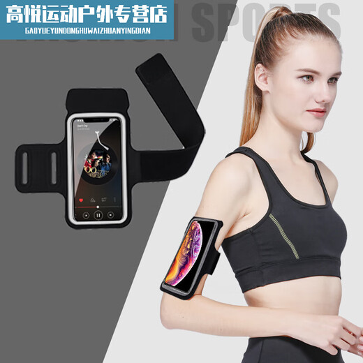 Zailu mobile phone strap arm running arm bag men and women outdoor sports arm sleeve fitness equipment universal mobile phone classic black large size universal
