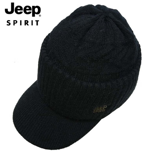 JEEP hat men's woolen hat thickened warm knitted hat autumn and winter ear protection cold winter hat peaked cap A0638