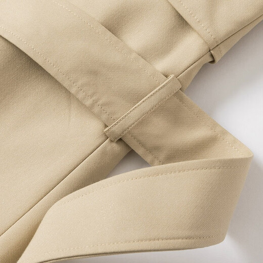 Xiangying (xiangying) khaki windbreaker women's mid-length 2026 spring new suit collar double-breasted British style casual jacket khaki S