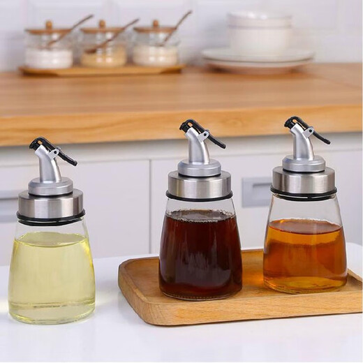 Hejun glass seasoning bottle controllable leak-proof oil bottle vinegar bottle seasoning bottle kitchen oil-proof soy sauce bottle cooking wine bottle