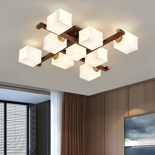 Cobre Heart Woody NUEVA Lámpara de sala de estar de estilo chino Lámpara de sala de baño sencilla Lámpara de techo de la sala de techo de estilo chino