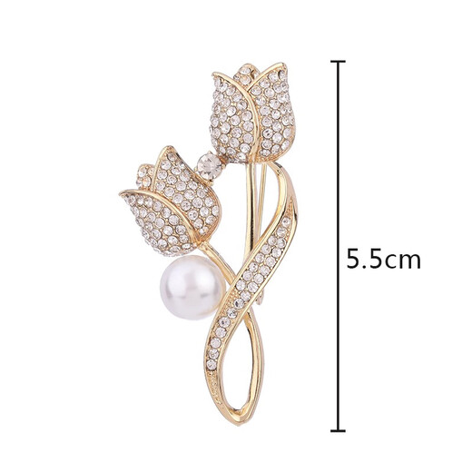 QUAMER brooch high-end exquisite luxury suit women's corsage brooch 2024 new fashion accessories gold