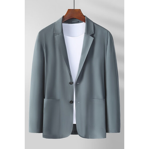 Vatica (VEDEOL) quick-drying thin ice silk sunscreen skin suit men's suit men's suit jacket men's spring and summer breathable casual tops blue-gray XXL-weight 160-175 suitable