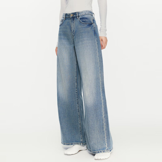Jnby/Jiangnan Buyi [ESG] Spring y otoño Denim Pantalones sueltos de pierna ancha retro conmutando 5o9e12530 093/verde y gris s