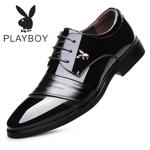 Playboy (Playboy Icon) Playboy Leather Shoe для мужчин в осеннем новом подлинном кожаном бизнесе формальная одежда для мужчин Женат Грум.