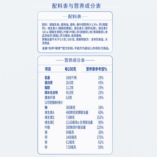 雀巢（Nestle） 奶粉成人中老年怡养高蛋白配方奶粉送礼送父母 糖律690g1罐 低GI