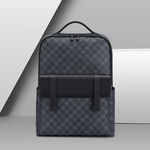 Williampolo Kaiser Paul Rucksack Herren großer Kapazität Trendy Computerbag Retro Plaid Schoolbag Business Britischer Stil Rucksack A-Black 14-Zoll-Computer