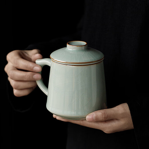 Tangfeng Li Guilian Ruyao office cup can grow open piece with filter tea cup tea water separation personal cup gift box