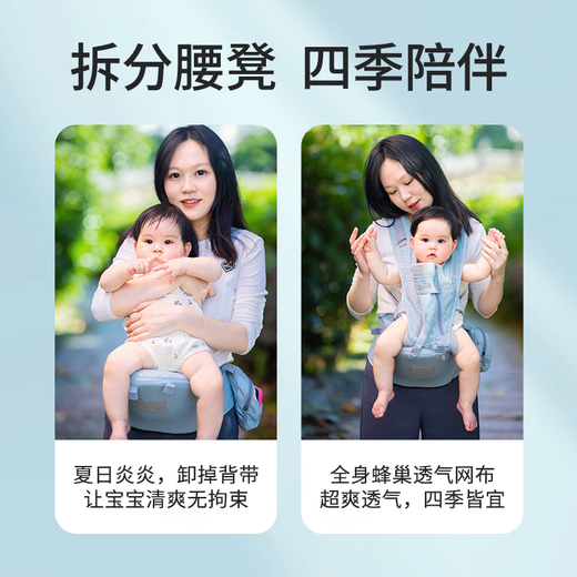 Baby Phoenix妈咪包婴儿外出双肩包大容量保温背奶包多功能时尚手提背包 升级透气腰凳【出门神器】薄荷绿