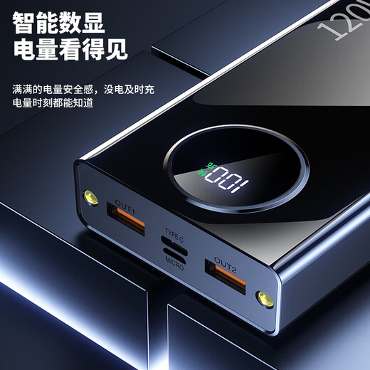 Kecube New National Standard 3C Certification丨Can be used on airplanes Super fast charging and large capacity power bank mobile power supply suitable for Huawei, Oppo, Apple and Xiaomi mobile phones 20000 mAh Black 80,000 top version Explosion-proof certified battery + 999% speed increase