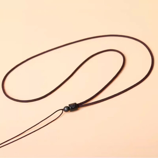 Minamiuri pendant braided rope necklace pendant rope hanging neck rope jade pendant lanyard sandalwood auspicious cloud pendant jade pendant lanyard advanced sandalwood silver wire lanyard - black
