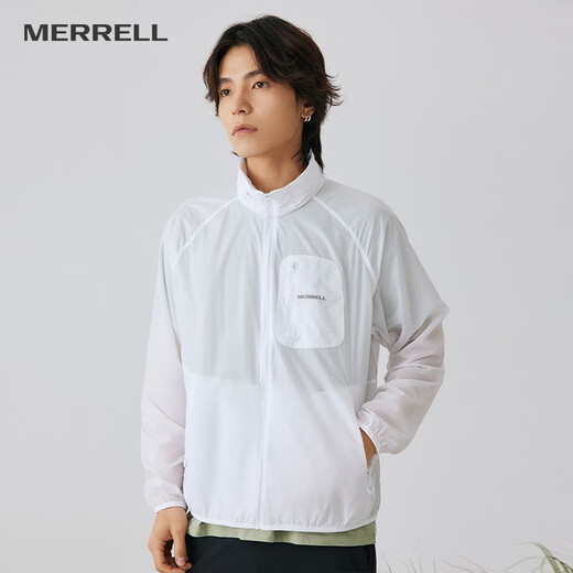 Merrell outdoor sun protection clothing UPF40+ men's breathable thin skin clothing summer fishing clothing skin clothing sun protection clothing for men white M