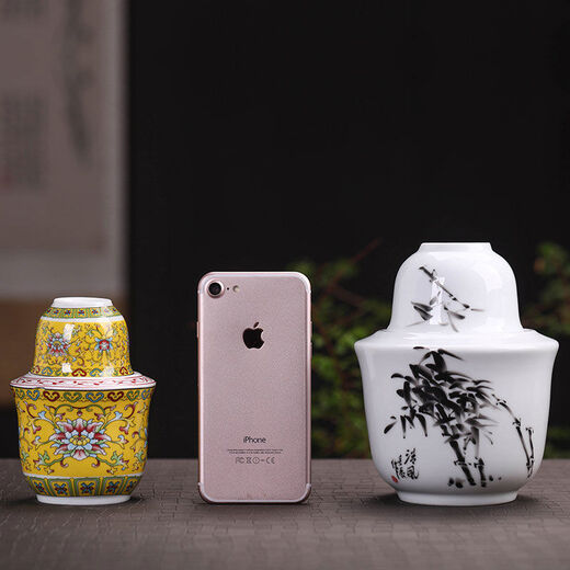 Chuge high-quality ceramic 2-liang wine warmer household wine set set wine warmer yellow wine half Jin Jin equal to 0.5 kg scalding wine kettle and wine kettle 2-liang pack-Guzhou style