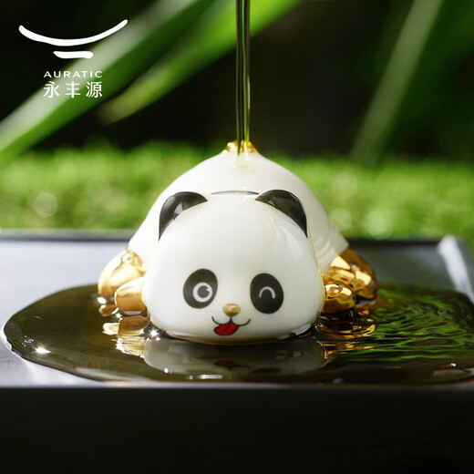 Yongfengyuan (auratic) Chinese tea set accessories, panda doll, tea pet, gift box packaging, desk tea table ornaments, Winwin cat ornaments (55mm-D style)