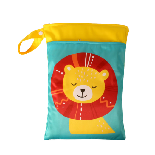Jiujuhe bolsita de almacenamiento de pañales para bebés suministros al aire libre bolso de pañal portátil bolso de pañales para bebés bolso de pañales león gran capa 35*25 cm