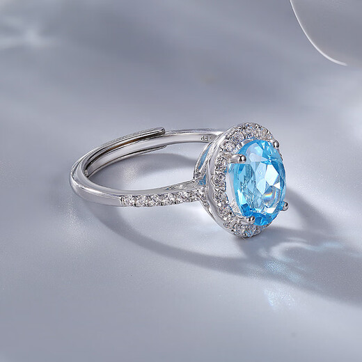 UDUMULLAGE JEWELLERS Sri Lankan Topaz Ring, Chinese Valentine's Day birthday gift, gift for girlfriend and elders, oval living mouth design