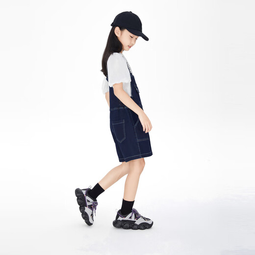 Anaire Girls 'Denim Overalls 2024 Sommer Neues lässige Trend -Hosenträger -Shorts Denim Blue 160 cm