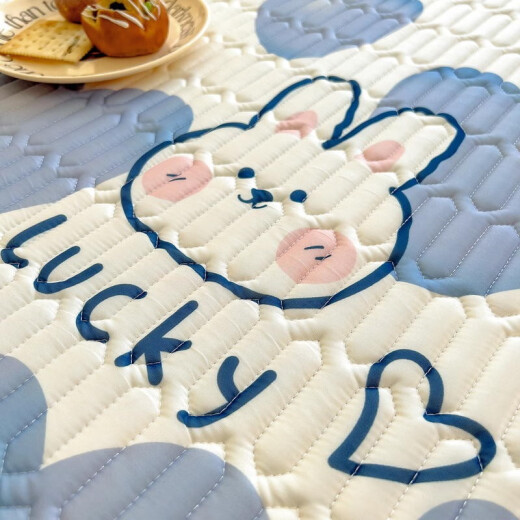 Antarctic mat ice silk mat latex mat 1.5m double washable single dormitory air-conditioned summer soft mat love rabbit [cool but not ice suitable for naked sleeping] 1.5x2.0m three-piece set [mat + pillowcase*2]