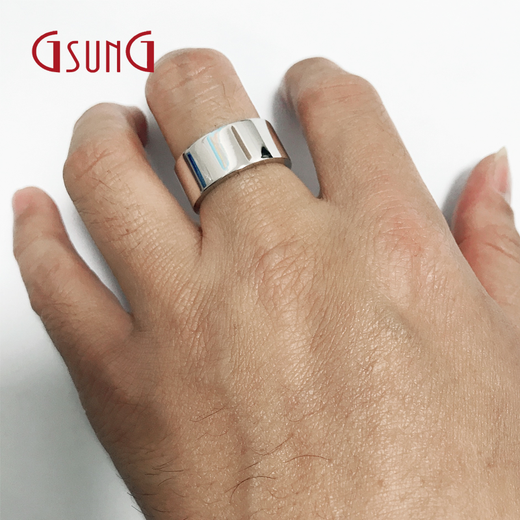 GsunG platinum PT950 men's and women's large wide ring men's simple large ring about 10 grams customized contact customer service