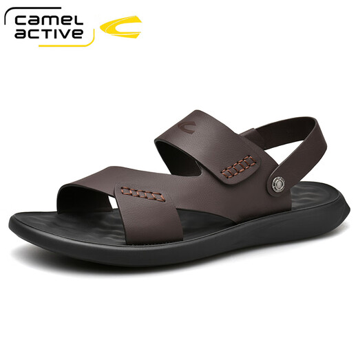 
Camel dynamic sandals men's toe layer cowhide two-wear beach shoes men's outdoor fashion men's shoes summer new product trendy stream shoes men 698 brown 40 standard leather shoe size
