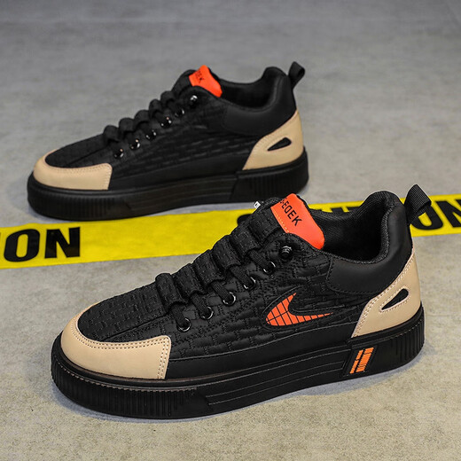 
Changxiang Huili casual shoes men's shoes in autumn and winter new one-legged wear-resistant breathable outdoor lightweight labor-saving shoes men's board shoes FH-Longhao-9916 black orange 41