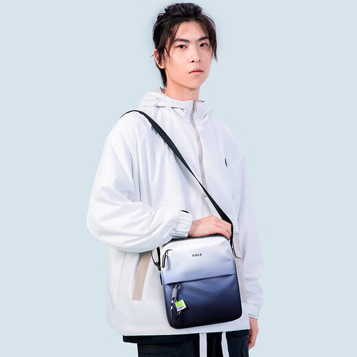 Golf (GOLF) shoulder bag, men's crossbody bag, men's and women's gradient casual sports bag, commuter iPad mobile phone bag, water-repellent travel bag