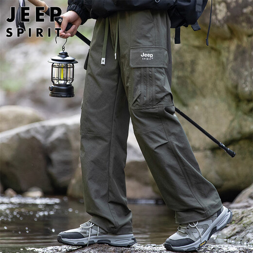 JEEP SPIRIT吉普工装裤男春夏季裤子男士宽松休闲裤伞兵裤 军绿色 XL