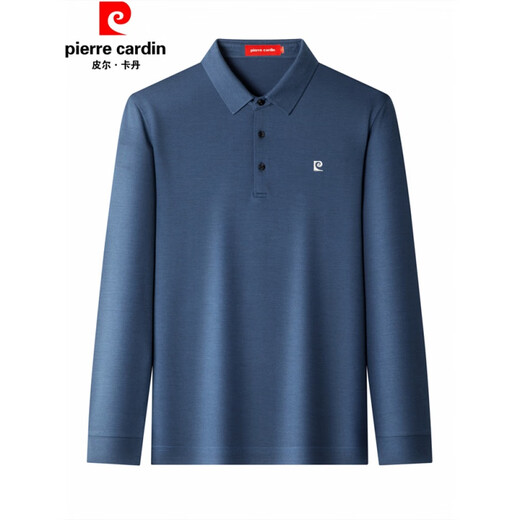 Pierre Cardin Camiseta de manga larga Autumn Cashmere de alta gama para hombres tapa de solapa de color sólida que usa padre para personas de mediana edad y personas mayores y mayores [9856] 165/m (adecuado para 100-120 Jin [Jin equivale a 0.5 kg])