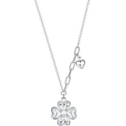 Saturday Fu PT950 platinum necklace women's four-leaf clover pendant birthday gift B0614068 about 3.58g