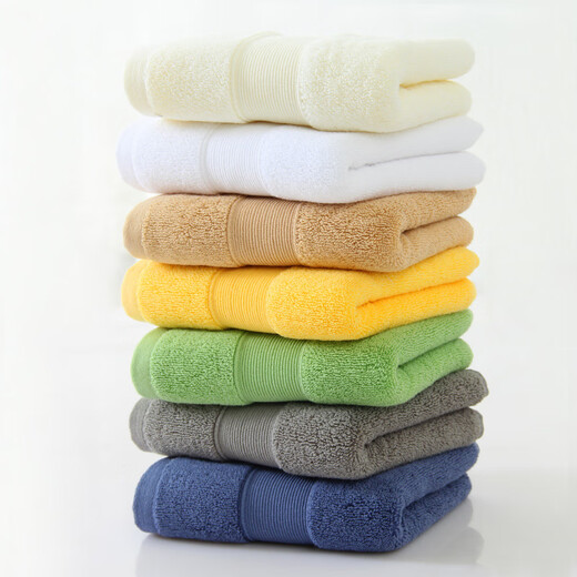 Full strength wide satin thickened imported and exported pure cotton towels custom logo solid color absorbent towels face towels high-end hotel towels can be customized white towels 160g (75*35)