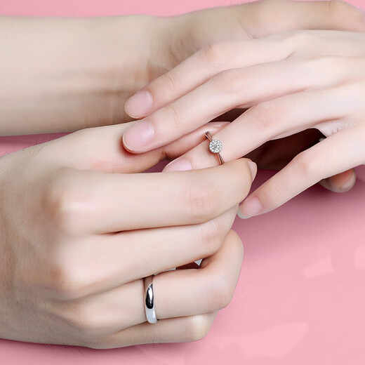 EothPT950 Platinum Moissanite Diamond Couple Ring Girls Pair Ring Men's Valentine's Day Birthday Gift for Girlfriend (Pair) PT950 Platinum Couple Ring + Certificate