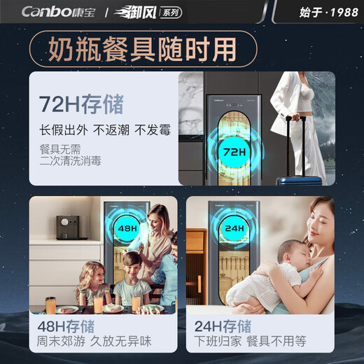 Canbo Disinfection Cabinet Household Embedded Yufeng Four-Layer Full Two-Star 135L Large Capacity 304 Stainless Steel Cupboard Bottle Disinfection and Drying XDZ135-ER800 National Subsidy