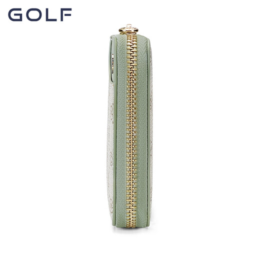 高尔夫（GOLF）卡包女印花多卡位女士零钱包包女包手拿包休闲百搭钱包 豆绿配灰绿